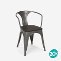 Set van 20 industriële stoelen Steel Wood Arm Aankoop