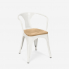 lot de 20 chaises style design industriel bar cuisine steel wood arm light Remises