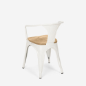 lot de 20 chaises style design industriel bar cuisine steel wood arm light Réductions
