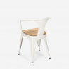 lot de 20 chaises style Lix design industriel bar cuisine steel wood arm light Réductions
