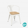 lot de 20 chaises style design industriel bar cuisine steel wood arm light Vente