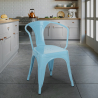 chaise de cuisine et bar industriel de style avec accoudoirs en acier steel arm 