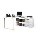 Bureau met hoekschiereiland en glanzend witte laden 170x140cm Glassy Aanbod