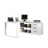 Glanzend wit hoekbureau met 3 laden 170x140cm Glassy Aanbod