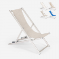 Chaise longue de plage pliable et réglable en aluminium Riccione Gold Promotion