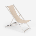 2 chaises de plage pliantes réglables en aluminium Riccione Gold 