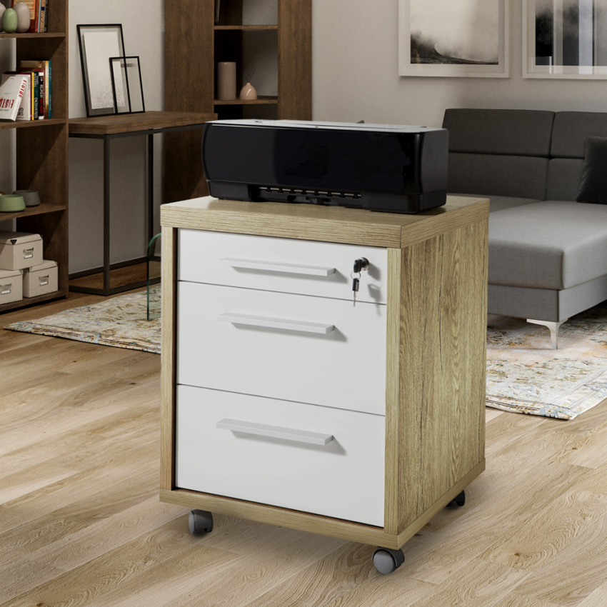 Kast met wielen en 3 laden voor kantoor Davinci Aanbieding Kast met wielen en 3 laden voor kantoor Davinci Aanbieding