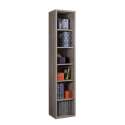 Hoge en smalle boekenkast in grijs met 6 planken Big Ben Aanbod