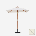 Parasol droit de jardin en bois anti UV 200x150cm Ormond Offre