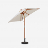 Tuinparasol met centrale houten paal en anti-UV doek 200x150cm Ormond Voorraad