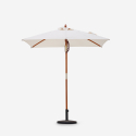 Parasol droit de jardin en bois anti UV 200x150cm Ormond Réductions