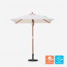 Tuinparasol met centrale houten paal en anti-UV doek 200x150cm Ormond Korting