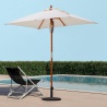 Tuinparasol met centrale houten paal en anti-UV doek 200x150cm Ormond Verkoop