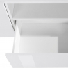 Meuble TV blanc brillant mur salon moderne 200x43cm Hatt Modèle