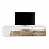 Meuble TV salon 200x43cm blanc bois moderne Hatt Wood Catalogue