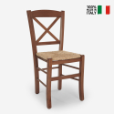 Chaise classique siège en paille salle à manger trattoria Venezia Croce Paglia Vente