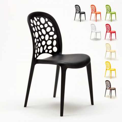 Chaise salle à manger café bar restaurant jardin polypropylène empilable Design WEDDING Holes Messina