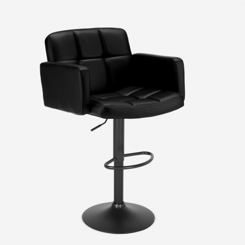 Zwart design kruk armleuningen bar keuken Oakland Black Edition Aanbieding