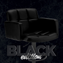 Zwarte design kruk Oakland Black Edition met armleuningen Aanbod