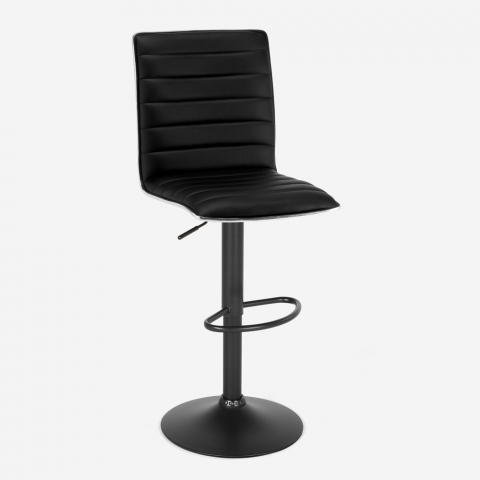 Zwarte kruk met een strak modern design bar keuken Detroit Black Edition Aanbieding