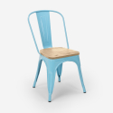 industriële stijl stoelen Lix ontwerp keuken bar staal wood top light Model