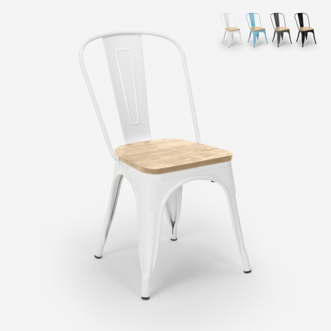 chaise cuisine industrielle design style Lix steel wood top light Promotion