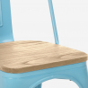 industriële stijl stoelen Lix ontwerp keuken bar staal wood top light Afmetingen