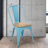 industriële stijl stoelen Lix ontwerp keuken bar staal wood top light Prijs
