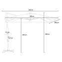 Zwarte zweefparasol 3x3 m met LED-verlichting op zonne-energie Waikiki Light Dark Kosten