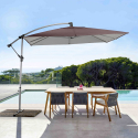 Vierkante aluminium zweefparasol 2,5x2,5 meter Shadow Brown Verkoop
