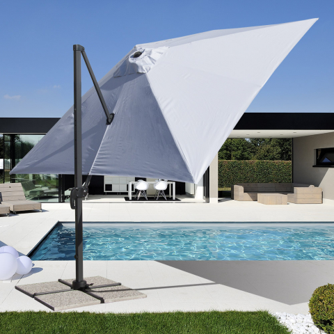 Parasol de jardin 3x3 bras en aluminium carré Paradise