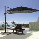 Garden adjustable side arm umbrella in aluminum 3x3m Paradise Noir Verkoop