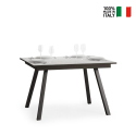 Table à manger cuisine extensible 90x120-180cm design blanc Mirhi Vente