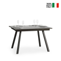 Table à manger extensible grise 90x120-180cm cuisine design Mirhi Concrete Vente