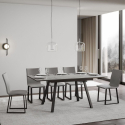 Table à manger extensible grise 90x120-180cm cuisine design Mirhi Concrete Remises
