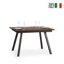 Table à manger extensible cuisine bois design 90x120-180cm Mirhi Noix Vente