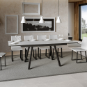 Table à manger cuisine extensible 90x160-220cm design blanc Mirhi Long Remises