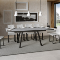 Table à manger extensible grise 90x160-220cm cuisine Mirhi Long Concrete Remises