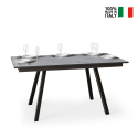 Table à manger extensible grise 90x160-220cm cuisine Mirhi Long Concrete Vente