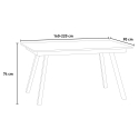Table à manger en bois de cuisine extensible 90x160-220cm Mirhi Long Noix Réductions