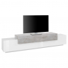 Design TV-meubel 240cm 4 vakken 3 deuren wit en grijs Corona Low Grey Aanbod