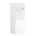 Commode de chambre et salon 6 tiroirs blanc brillant Arco Septet Offre