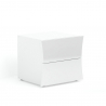 Table de chevet design blanc brillant 2 tiroirs Arco Smart Offre