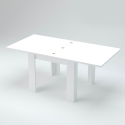 Moderne design witte uitschuifbare eettafel met boekensteunen 90-180x90cm Jesi Liber Aanbod