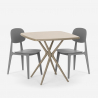 Moderne beige vierkante tafel set 70x70cm 2 stoelen design Wade Kosten