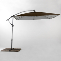 Garden side arm umbrella 2.5x2.5 metres in aluminium Shadow Brown Keuze