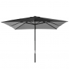 Marte Noir 3x3 square aluminium garden umbrella with central arm Keuze