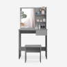 Grijs make-up station met spiegel, lade en krukje Mayca Grey Verkoop