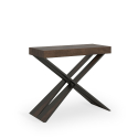 Console extensible 90x40-300 cm table en bois design moderne Diago Noix Offre