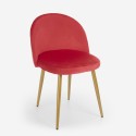 Moderne stoel met gouden poten en fluwelen bekleding Bert Karakteristieken